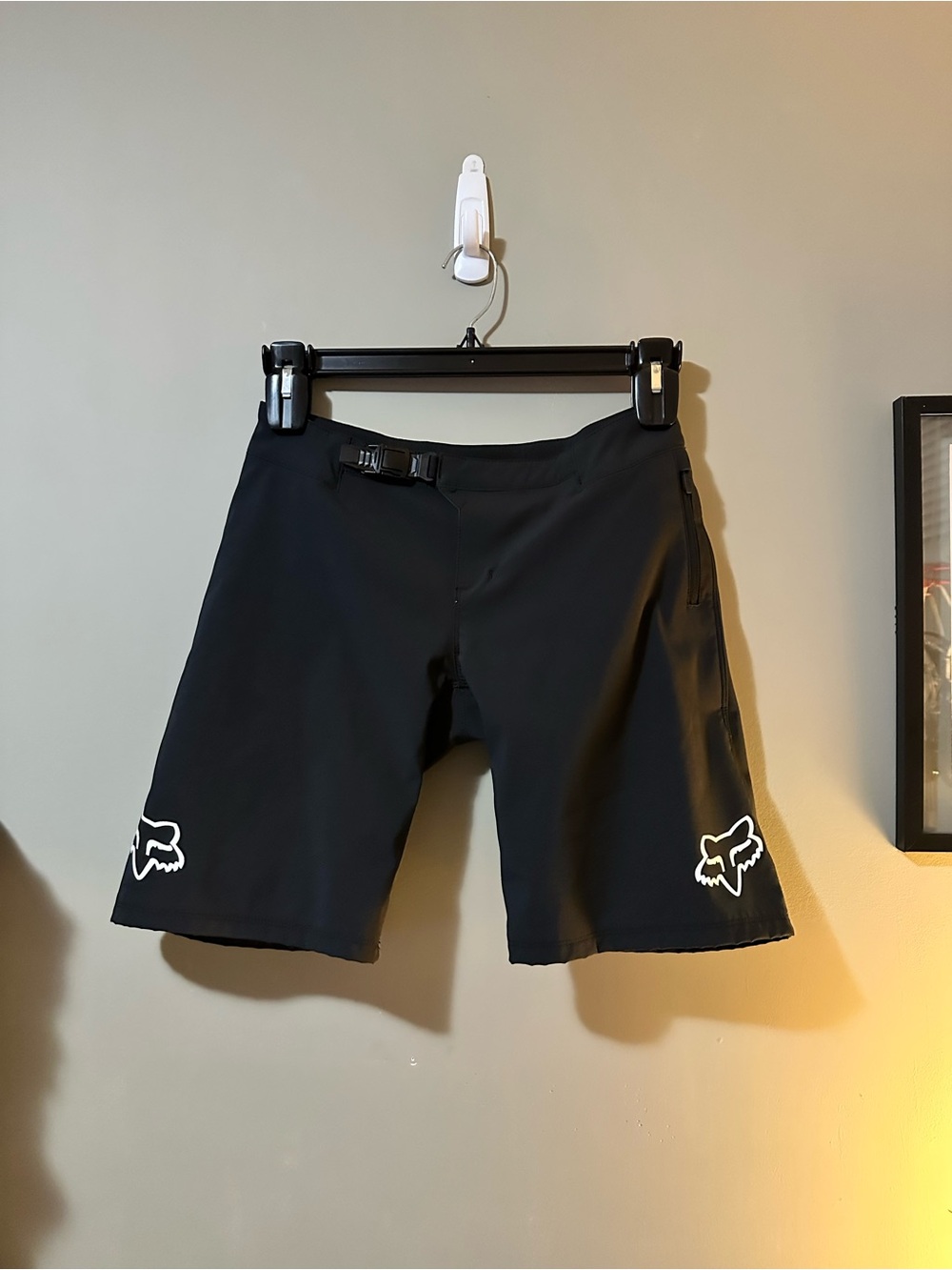 Fox Women's Black MTB Shorts with White Fox Logos